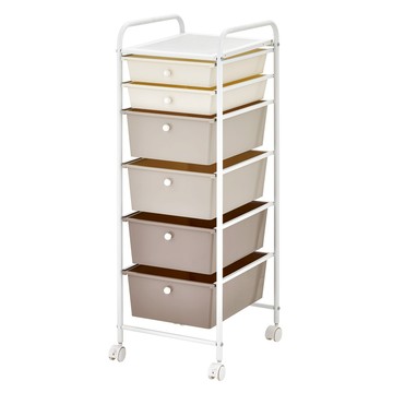 【H&R安室家】台製4大2小六層漸層不透光抽屜車G053A(2色任選)