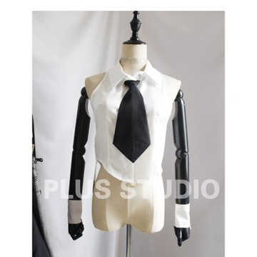 獨+張元英小香風修身顯瘦百搭短款領帶辣妹性感襯衫