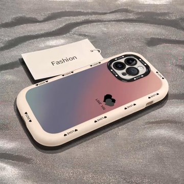 【進口硅膠】適用蘋果15promax手機殼16pm彩繪漸變愛心iphone14pro新款13防摔12女款創意11軟殼x保護套15plus