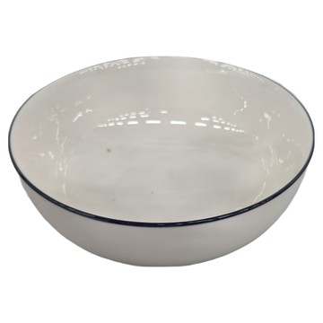 Homely Zakka 北歐創意簡約黑邊陶瓷餐具 大圓湯碗  黑色 + 白色  1個