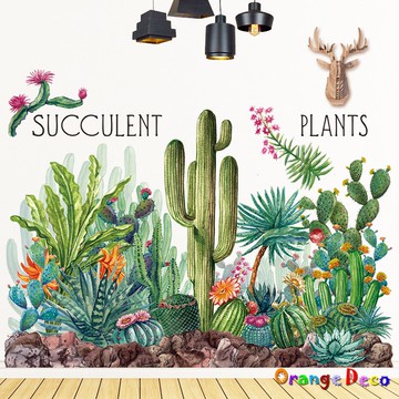 【橘果設計】仙人掌派對 壁貼 牆貼 壁紙 DIY組合裝飾佈置