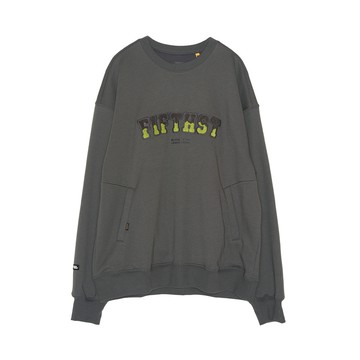 5th STREET｜中性｜雙色LOGO設計長袖T恤｜黑灰色