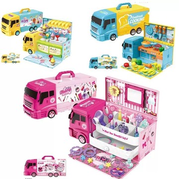 💖貝兒優選💖過家家玩具房車 兒童寶寶卡車 3-6歲男孩女孩玩具 醫生廚房冰淇淋車 冰淇淋手提車 過家家玩具 節日禮物
