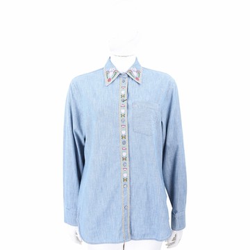 MAX MARA Weekend 刺繡花朵圖騰牛仔長袖襯衫