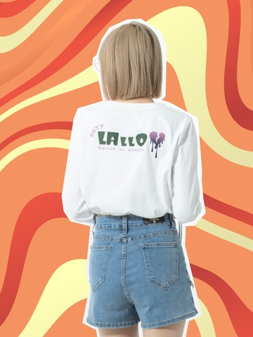 漸層融心短版抽繩長上衣