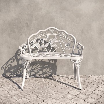 免運 北歐美式鐵藝沙發椅休閑椅陽臺戶外防曬長椅網紅奶茶店鋪拍照椅子115-SFY 保售後 快速出貨