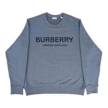 BURBERRY 深藍Logo 標誌棉質長袖T-Shirt (碳藍色) L