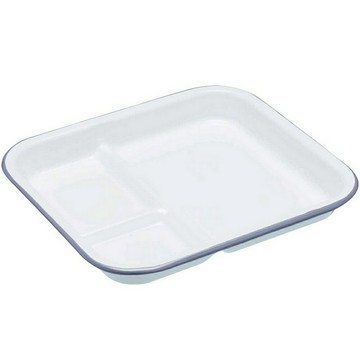 《KitchenCraft》復古琺瑯三格餐盤(25cm) | 餐具 器皿 盤子