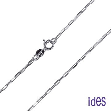 ides愛蒂思 義大利14K白金16吋項鍊鎖骨鍊（方圈鍊-1）