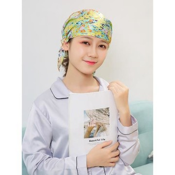 真絲睡帽透氣春夏季薄款家居帽女睡覺巾厚光頭化療包頭套頭月子帽