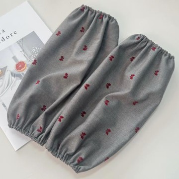 灰色氣質長款袖套植絨蝴蝶結羽絨服毛衣護袖秋冬簡約裹袖頭套手工