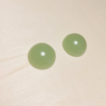 復古果凍草綠耳環耳夾