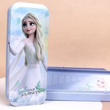 鐵筆盒冰雪奇緣愛莎公主女小學生兒童文具盒卡通多功能筆袋