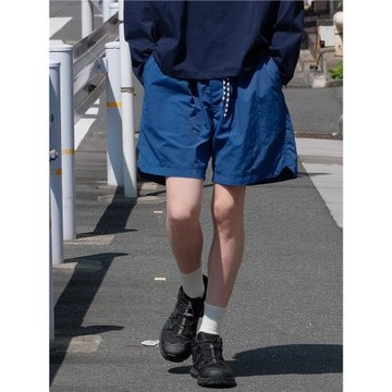 可樂生活自制 夏季薄款純色山系戶外防潑水速干運動五分短褲男女