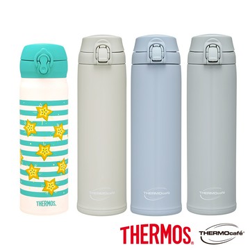 【膳魔師x凱菲】不鏽鋼輕量彈蓋保溫瓶500ml+彈蓋保溫瓶600mll(JNL-500楊桃款+JCL-600XT)