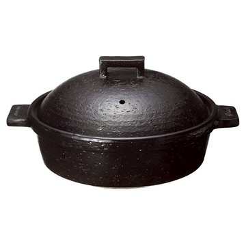 長谷園 小酒館蒸煮鍋 黑色 270mm 保溫性佳 多功能烹飪  1個