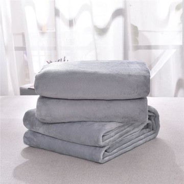 毛毯床單珊瑚絨薄款法蘭絨休閑毯空調毯毛巾被純色法萊絨毯子黑色