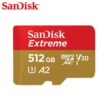 【SanDisk】 Extreme 512G A2 V30 UHS-I U3 microSDXC 記憶卡