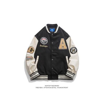 潮牌夾克外套男士春秋季字母寬松上衣ins港風潮流休閑百搭棒球服