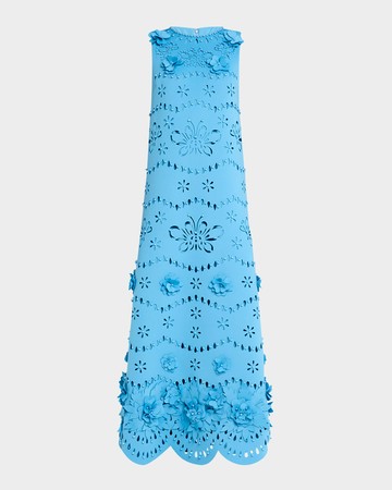 Cutout Beaded Floral Applique Gown