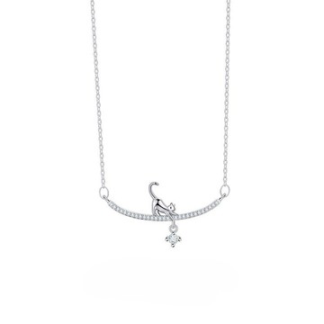 Mavis麻麻💖 現貨台灣出有保障🚚月上小貓鎖骨鏈｜輕奢鋯石吊墜｜不挑膚質不過敏｜氣質百搭項鍊