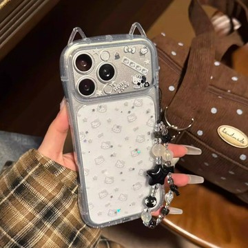 日系卡通 立體貓耳 閃粉透殼 愛心草莓 美樂蒂 KT貓 iPhone 17 16 15 14 Pro max防摔 手機殼