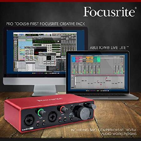 Focusrite Scarlett 2i2 2-in 2-Out Studio Package (3rd Gen) w  CM25 MkIII Condenser Microphone, HP60 MkIII Professional Headphones   Xpix Pop Screen Fi