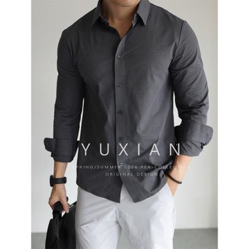 (免運)【都市運動系列】高端5A抗菌襯衫免燙吸濕速干薄襯衣休閑商務長袖
