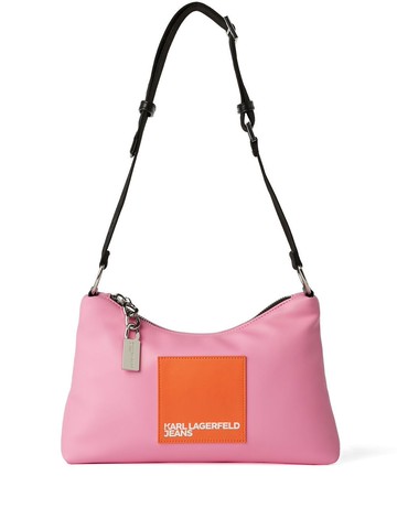 Karl Lagerfeld Jeans - Tech logo-patch shoulder bag - women - Polyurethane/Polyester - One Size - Pink