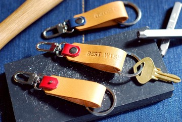 hippies:D敲字鑰匙圈-真皮手作