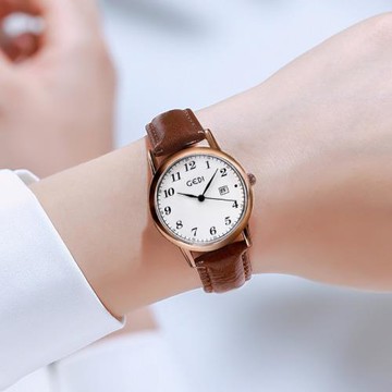 石英手表女ins帶日歷簡約氣質時尚學生防水女生手表女款輕奢小眾