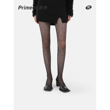 夏季黑色圓點波點絲襪純欲風愛心黑絲夏天防勾絲連褲襪打底褲女款