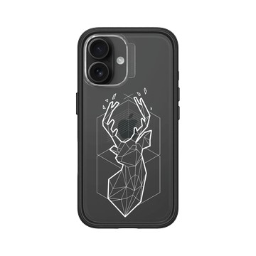 iPhone 16 Mod NX 黑 - Animal Silhouette / 動物剪影 - 幾何-北歐系列/白鹿