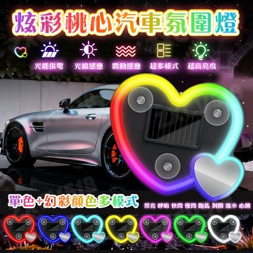 隔日達🚀車窗燈免接線 太陽能LED燈 三角窗燈 愛心燈 無線裝飾燈 車身飾條 C柱燈 氛圍燈 車載內裝飾 晚霞燈