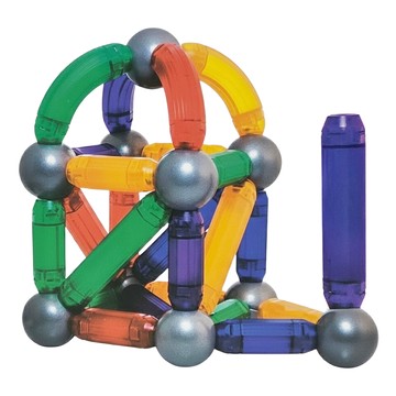 Miniland 12CM磁力棒組  樹酯材質彈性可彎曲  腦力激盪拼數字英文與立體建築  磁力適中好拆好組合  1組