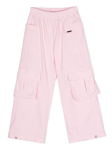 Monnalisa - straight-leg cargo trousers - kids - Polyamide/Cotton/Spandex/Elastane - 3 - Pink
