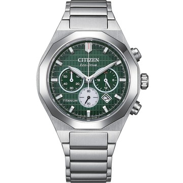 CITIZEN Zenshin 新鈦度 限量 超級鈦光動能計時手錶 開學季好禮-綠 CA4691-59X