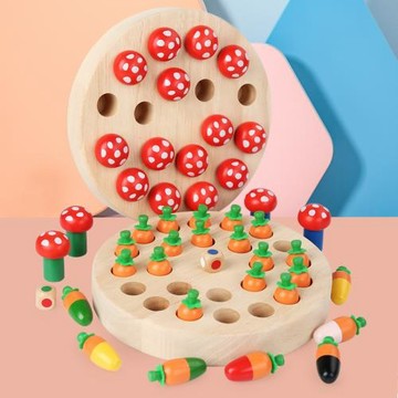 蘑菇蘿卜記憶棋兒童益智力早教邏輯思維專注力親子互動桌面游戲棋