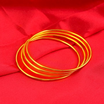 越南沙金光面手鐲實心鍍金手環鐲子女士仿黃金不掉色飾品