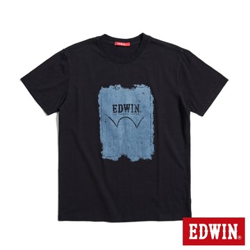 EDWIN 男款 人氣復刻款 牛仔印花LOGO短袖T恤(黑色)