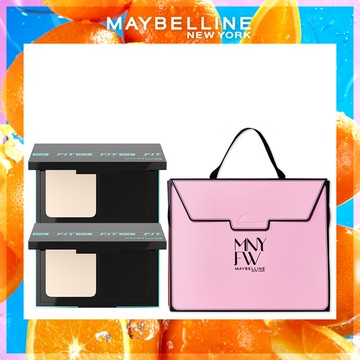 【MAYBELLINE 媚比琳】反孔特霧全進化零瑕嫩粉餅SPF44 PA++++(2入組) 色號110白皙色