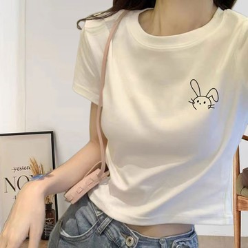 SY純棉短款修身正肩短袖T恤女短袖顯瘦穿搭t恤女生韓版短袖t恤寬鬆韓版上衣女中大尺碼上衣日係穿搭寬鬆短版上衣
