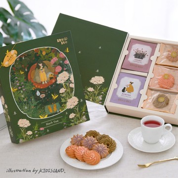 【喜憨兒】恬靜花園禮盒(B) I 花草茶 I 餅乾