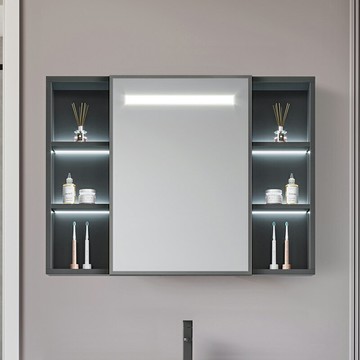 浴室簡約掛墻式防水太空鋁智能鏡櫃單獨廁所壁掛收納梳妝儲物鏡子 雙11全館免運