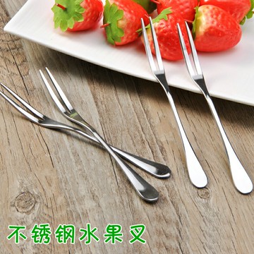 水果叉不銹鋼叉子創意月餅叉甜品叉兒童小叉子家用水果簽果插套裝