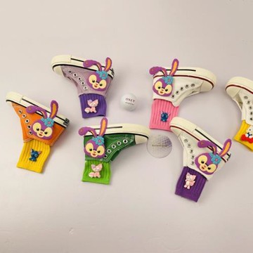 新款DIY帆布鞋高爾夫球桿一字推桿套球桿保護套卡通桿套寵物桿套g