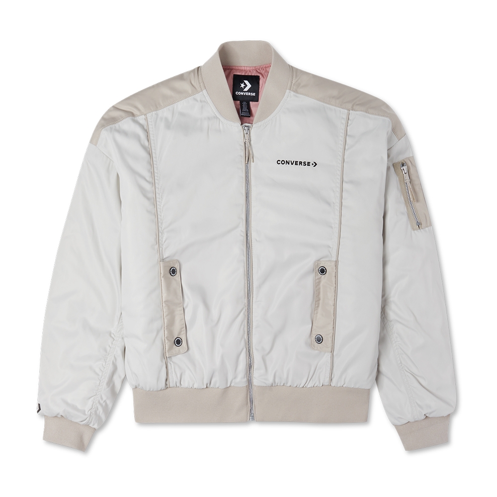 CONVERSE FASHION PADDED BOMBER LIGHT BONE 女 飛行外套 白