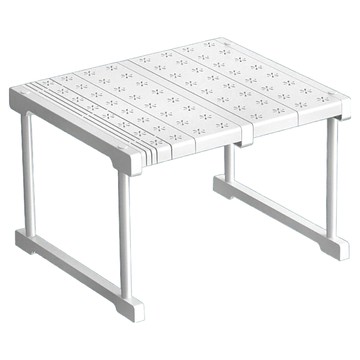 德利生活 可伸縮櫥櫃分層整理收納置物架 37-48cm 全覆蓋  白色  1個