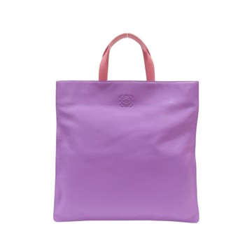 LOEWE 羅威 紫/粉色 Anagram 皮革 手提包 托特包 【二手名牌BRAND OFF】