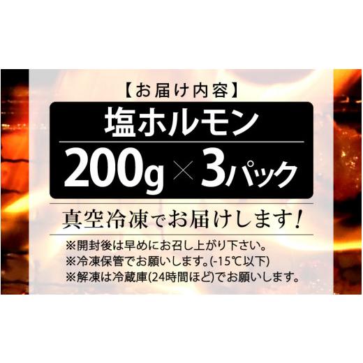 ふるさと納税 福井県 敦賀市 [063-a001] ホルモン 焼肉屋「牛びより」自慢の味付き 塩ホルモン 200g × 3パック（計600g） 【冷凍 焼肉 豚ホルモン BBQ バーベ…